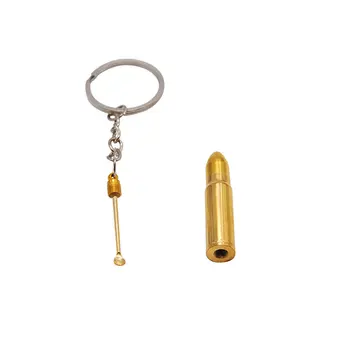

Keychain Snuff Bottle with Metal Spoon for Snorter Powder Bullet Shape Tobacco Vanilla Storage Container with Snuff Shovel