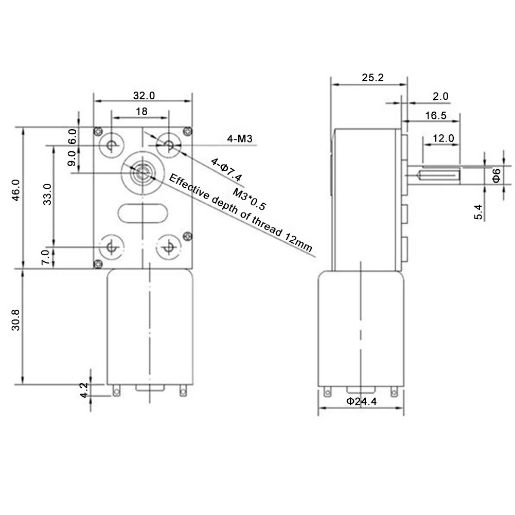 GM4632-370 DC 24V 80RPM High Torque Turbo Encoder Motor Worm Geared Motor Reducer Motor Reversible High Torque Turbo Geared