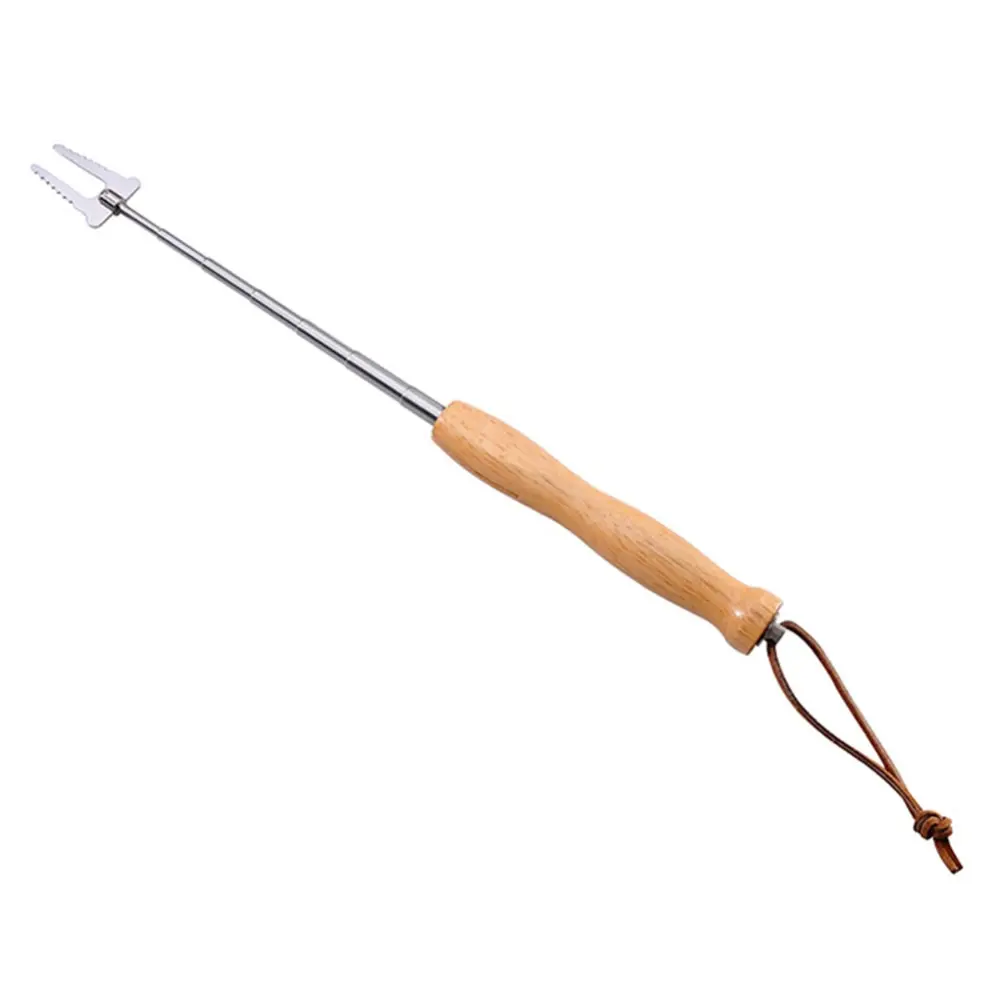 Stainless Steel BBQ Forks Camping Campfire Camping Fire Pit Accessories Hot Dog Telescoping Roasting Fork Sticks Skewers Tools