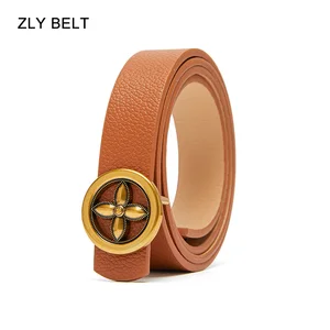 ZLY-Cinturón de moda para hombre y mujer, cinturón elegante de aleación de Metal con hebilla redonda, estilo informal Formal, PU, 2021