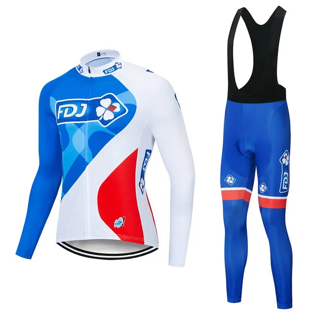 Camiseta de ciclismo 19 Pro FDJ de manga larga de secado raspido Jersey y pantalones de ciclismo - Цвет: 2