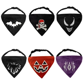 

Halloween Pet Luminous Triangular Bandage Saliva Towel Scarf Dog Cat Handkerchiefs Bibs Pet Festival Dress Up Gift
