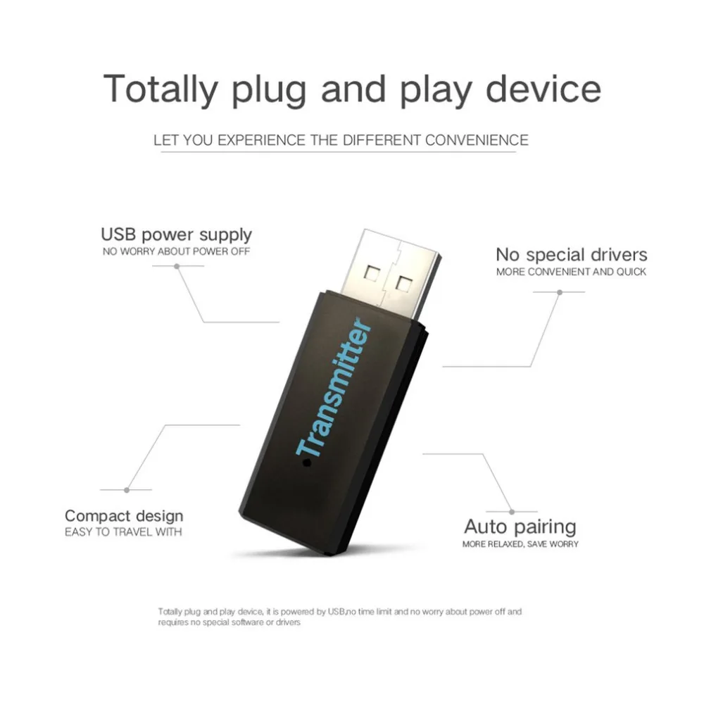 Мини USB беспроводной Bluetooth 3,0 передатчик аудио передатчик A2DP Музыка стерео Ключ адаптер для ТВ ПК MP3 Прямая поставка