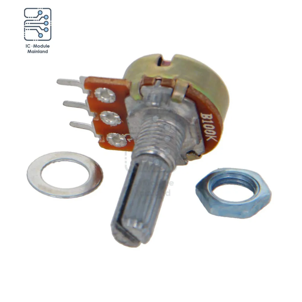 5PCS 20mm Shaft Potentiometer Resistor 1K 2K 5K 10K 20K 50K 100K 500K 1M Ohm 3 Pin Linear Taper Rotary Potentiometer for Arduino,adjustable resistor,potentiometer kit,rotary potentiometer,linear potentiometer,multiturn potentiometer