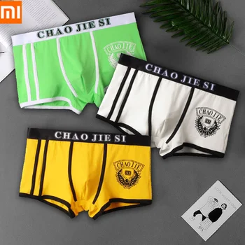 

3pcs Xiaomi Men's Boxer Shorts Cotton Sexy Underwear Male Underpants Antibacterial Men Breathable Sport Pants Man Cotton Panties