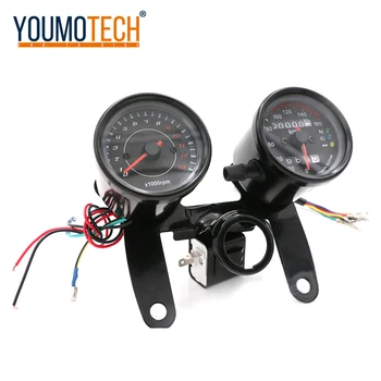 

Universal Motorcycle Speedometer Tachometer 0~160km/h 13000 RPM Motorbike LED Backlight Tachometer Set For Honda