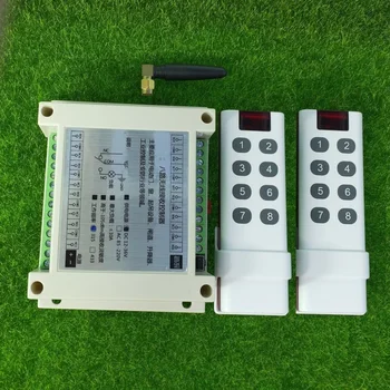 

New DC 12V 24V 36V 48V 8 Channel 8 CH 10A Relay RF Wireless Remote Control Lighting Switch With 2PCS White Remote Control