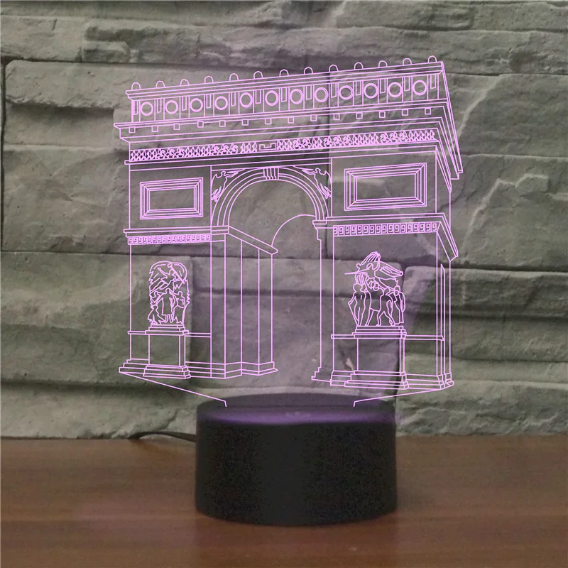 [Семь Неоновые] Триумфальная арка акриловый 7 Цвета настольная лампа 3D лампа Новинка подарок светодиодный ночной Светильник Тысячелетний сокол светильник