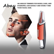 Abay мужской триммер для волос в носу Электрический многофункциональный триммер для бороды с двойной головкой бритва ушные волосы для бровей