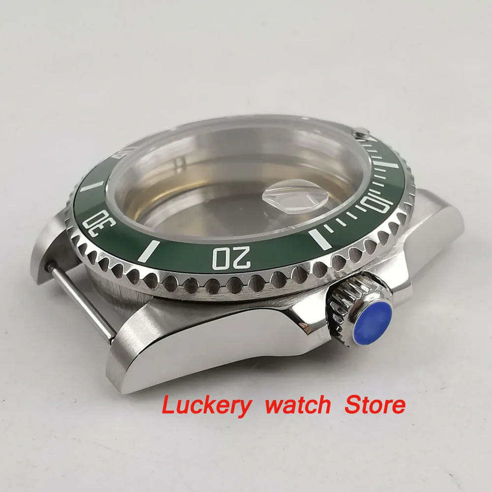 40 мм GMT сапфировое стекло зеленый керамический Безель 316L нержавеющая сталь чехол для часов подходит ETA 2836 miyota 8215 movement-BK38