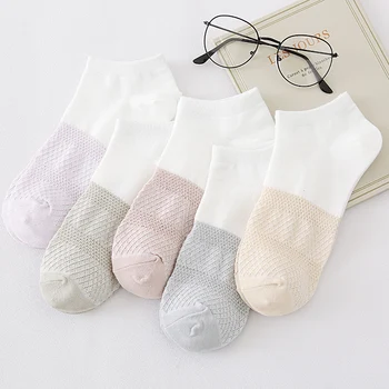 

Ankle Socks Spring And Summer Thin Section Color Wild Cotton Socks Comfortable Sweat-absorbent Breathable Mesh Female Socks
