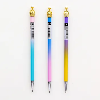 

36 pcs/lot Metal Crown Mechanical Pencil Colorful 0.7 mm Automatic Drawing Pen School writing Supplies Stationery gift