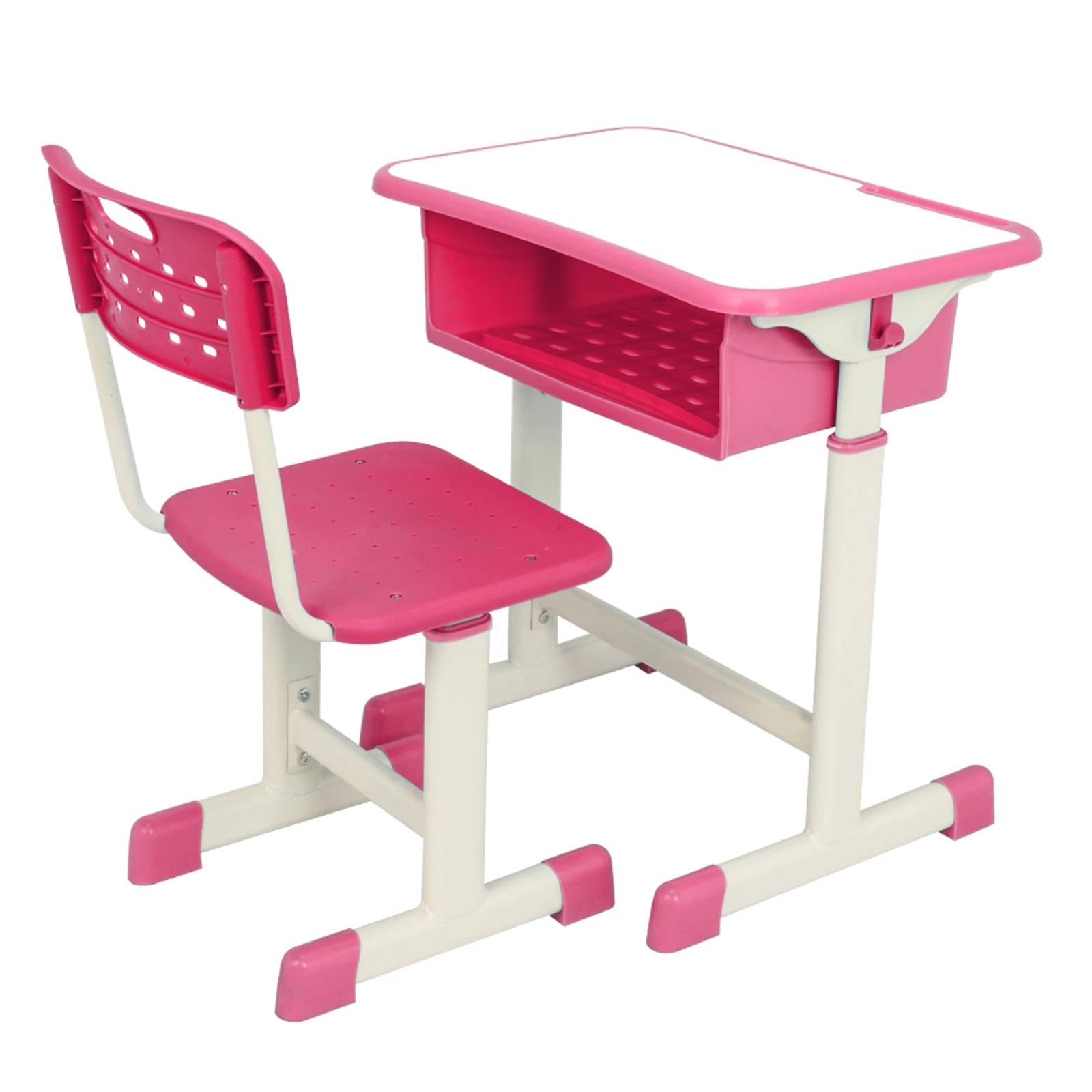 Two Colors Adjustable Student Desk and Chair Kit Set  Children Study Table Set Kids Study Desk Kids Study Homework Desk images - 6