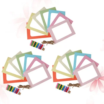 

3Sets Photo Frame Colorful Creative Picture Frame with String and Clips for Home