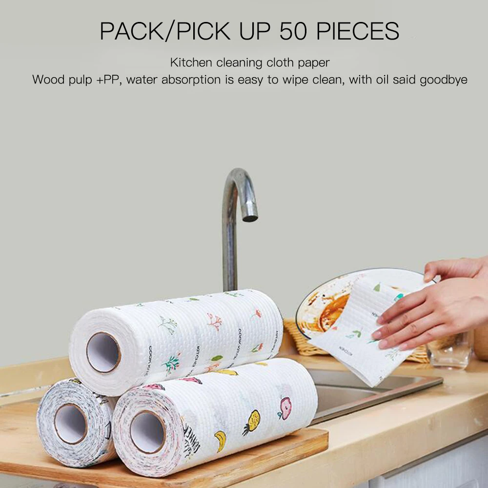 

Kitchen Multi Functional Raw Wood Pulp Clean Paper Towel Cloth Kitchen Tools Accessories Gadgets Paper Soft And Absorbs Oil 4