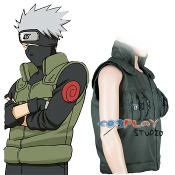 

Halloween New Hot Sale Japanese Anime Naruto Cosplay Costumes Hatake Kakashi Green Unisex Vest Garment Uniform