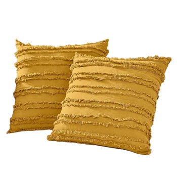 

Throw Pillow Covers, Boho Tassels Striped Decorative Square Cushion Covers for Sofa Couch Chair Car Seat