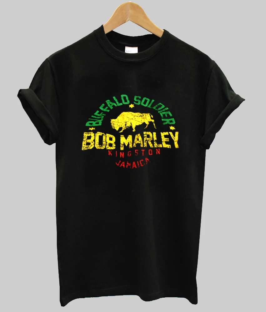 Buffalo Soldier Bob Marley T Shirt MEN Funny T-SHIRT Cartoon Classic Logo T-shirt | Мужская одежда