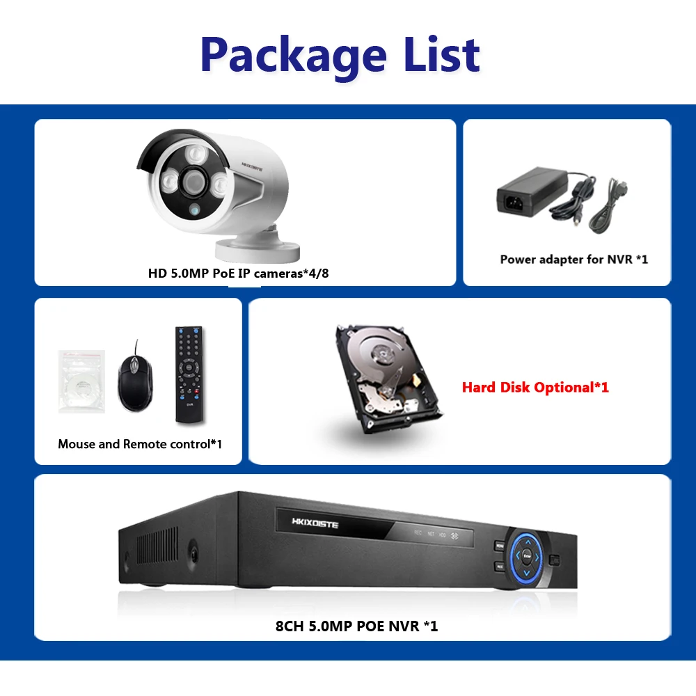 Распознавание лица 8CH POE сеть NVR CCTV система Комплект HD 5MP IP камера IR IP66 Открытый водонепроницаемый видео безопасности комплект наблюдения