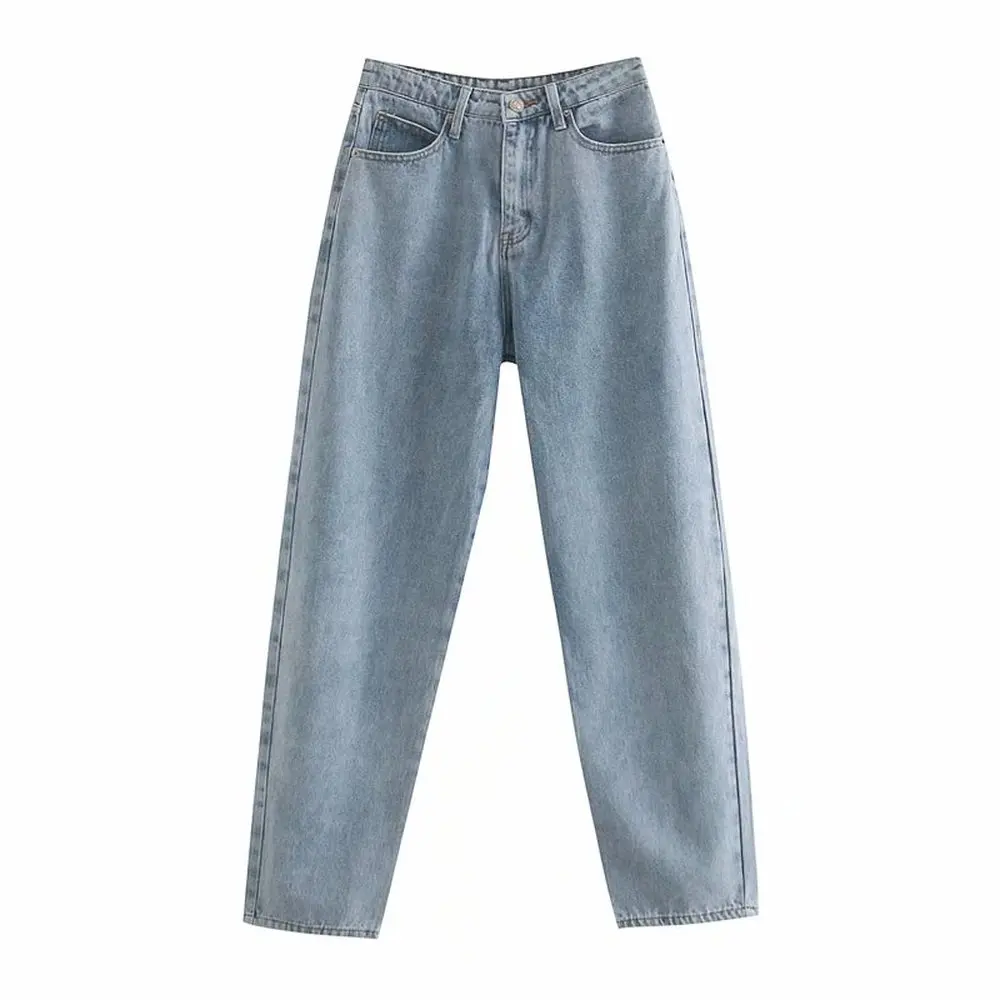 Vintage High Waist Loose Print Jeans 