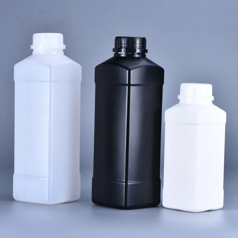 

500ML,1000ML Square refillable bottles HDPE plastic containers with Lids for shampoo Lotion makeup container