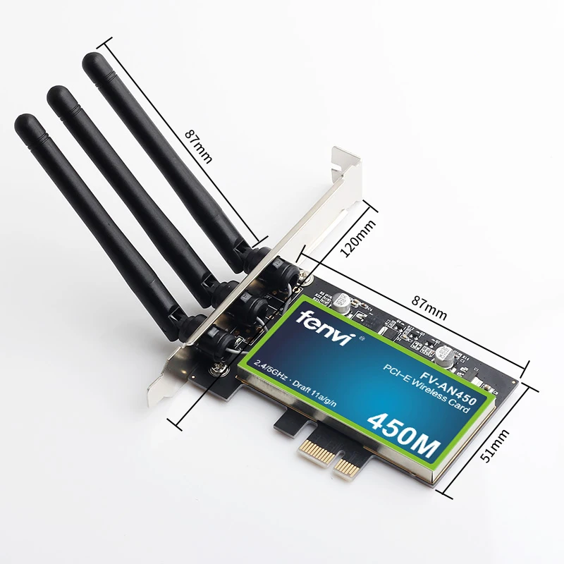 Беспроводной двухдиапазонный 450 Мбит/с PCI Express WiFi адаптер PCI-E Intel Сетевая карта 802.11a/b/g с 3 антеннами для настольного ПК
