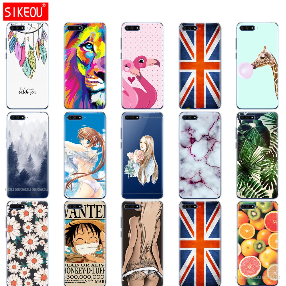 Для Huawei Honor 7A 5 7 дюймов чехол для телефона из мягкого силикона ТПУ с рисунком на