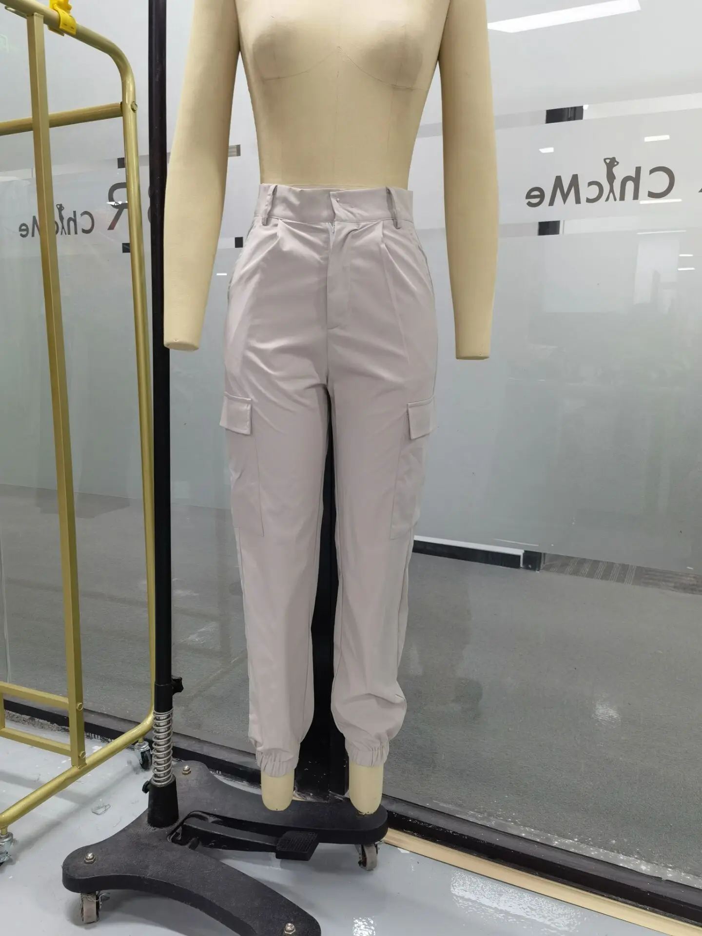 2021 Sports Zipper Pocket Design Casual Pants Without BeltLeggingPocket Design High Waisted Casual Pants