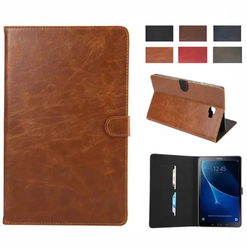 Роскошный кожаный чехол Crazy horse для Samsung Galaxy Tab A 10,1 T580 SM-T580 T585 587 бизнес стенд Умный чехол Funda
