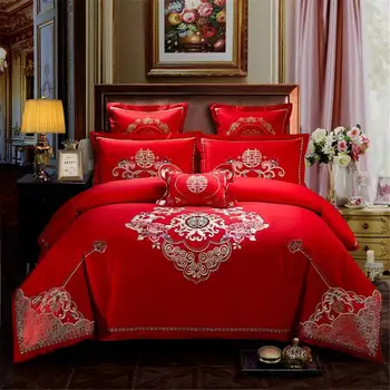 

2019 New Dream Wedding Bedding Sets Series Queen/King Size 4/6 pcs High Quality Duvet Cover