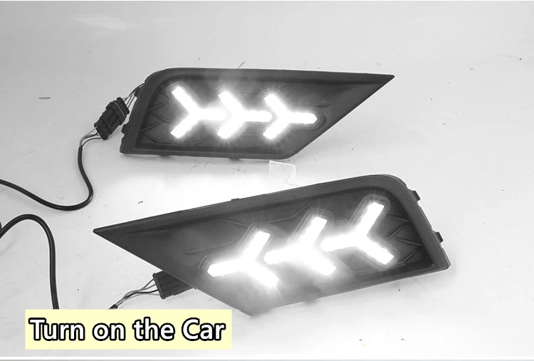 Одна пара поворотов реле Водонепроницаемый автомобильные DRL Светодиодный дневной светильник для Volkswagen Tiguan