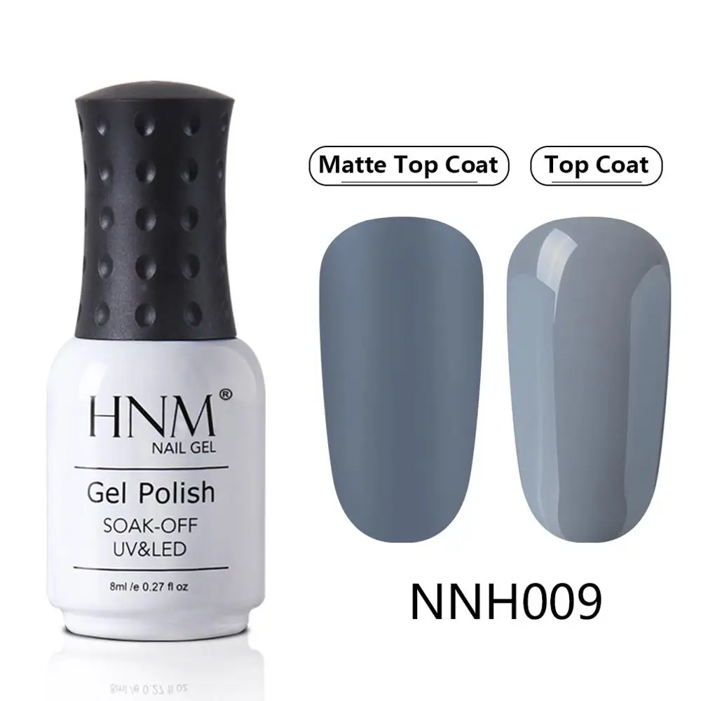 HNM Blue Gray Matte Effect Gel Nail Polish Need Matt Top Coat Base Semi Permanent UV LED Lamp Hybrid Varnishes Lacquer Gellak - Цвет: NNH009