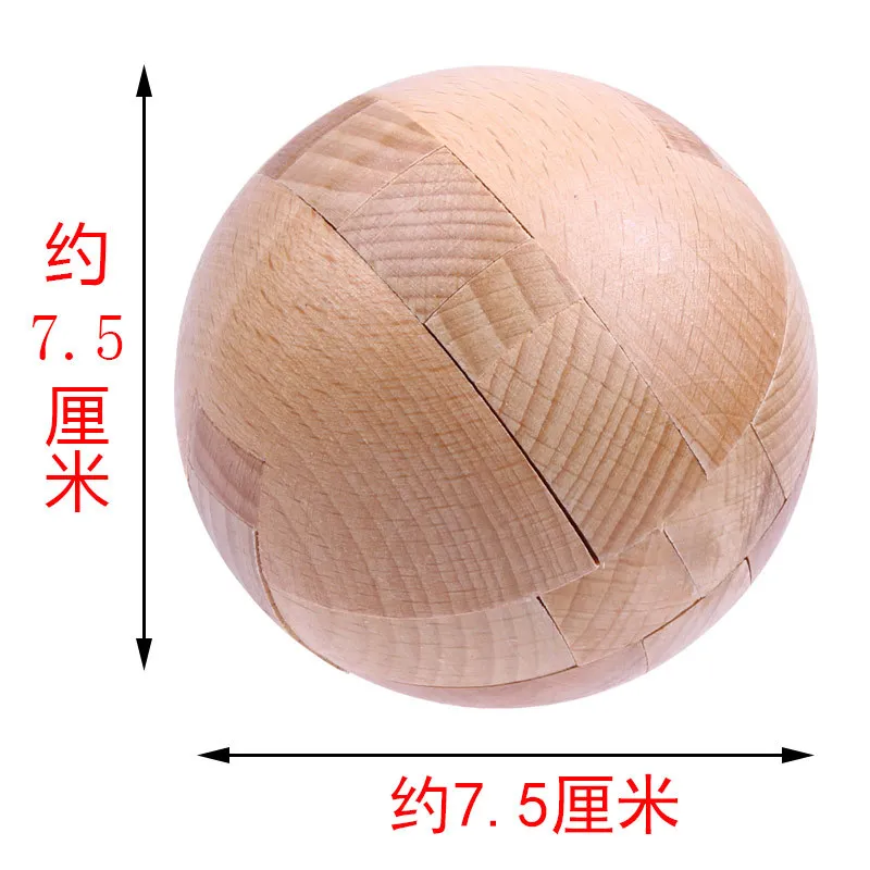

Classical Educational Toy Burr Puzzle Wooden Lu Ban Ball Difficult Disassembly Intelligence Building Blocks Ball Jigsaw Puzzle