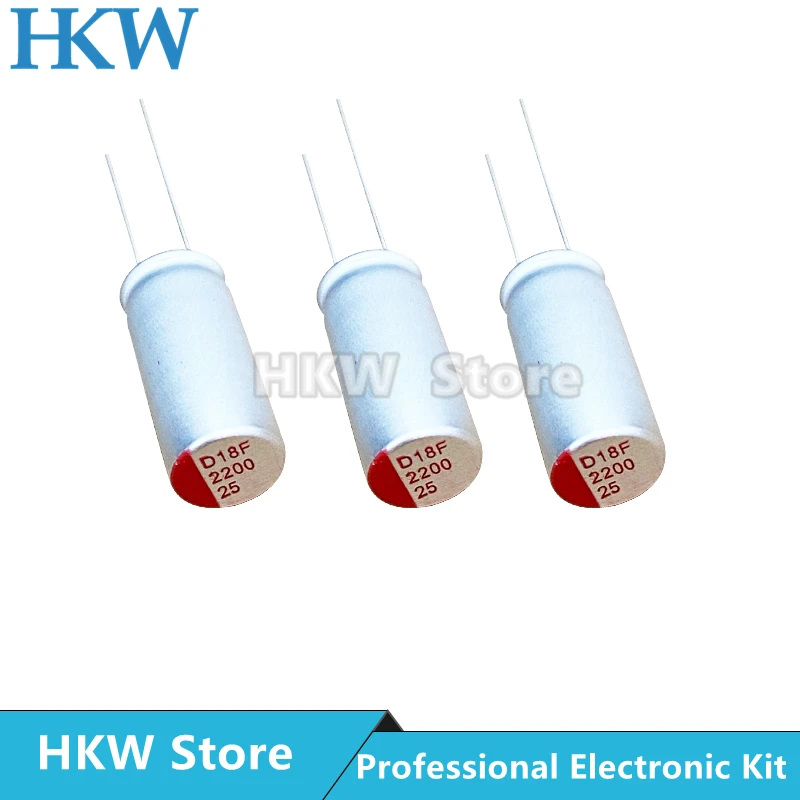 20pcs NEW DIP Polymer Solid Electrolytic Capacitor 2200UF 25V 10x23mm Super Low ESR 2200UF25V 25V2200UF 20% High Quality | Обустройство