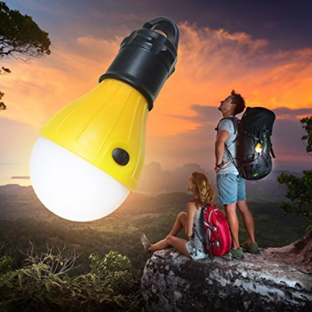

3 Colors Portable Hanging Tent Lamp Emergency LED Bulb Light Camping Lantern for Mountaineering Activities Backpacking Outdoor