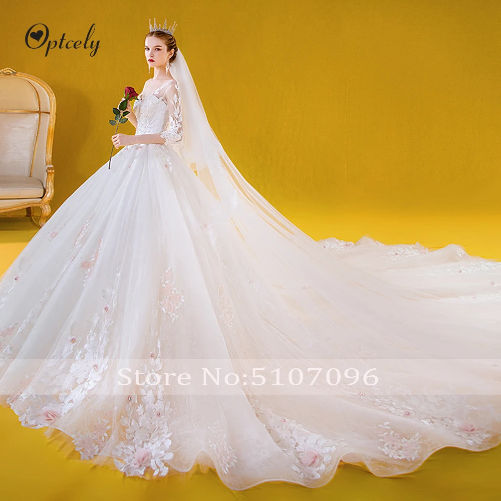 Optcely Robe De Mariee стильные сексуальные свадебные платья с глубоким v-образным вырезом и открытой спиной кружевные аппликации из бисера сказочная Часовня шлейф платья невесты