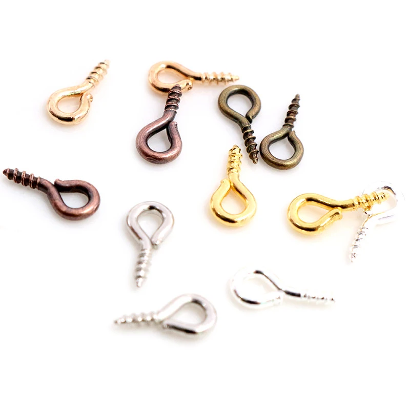 200pcs Small Tiny Mini Eye Pins Eyepins Hooks Eyelets Screw Threaded Stainless Steel Clasps Hook Jewelry Findings For Making DIY | Украшения