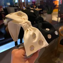 

2022 New Women Headband Twist Hairband Girl Bows Headbands Cross Rhinestone Hairbands Headwear Hair Hoop Girls Hair Accessories