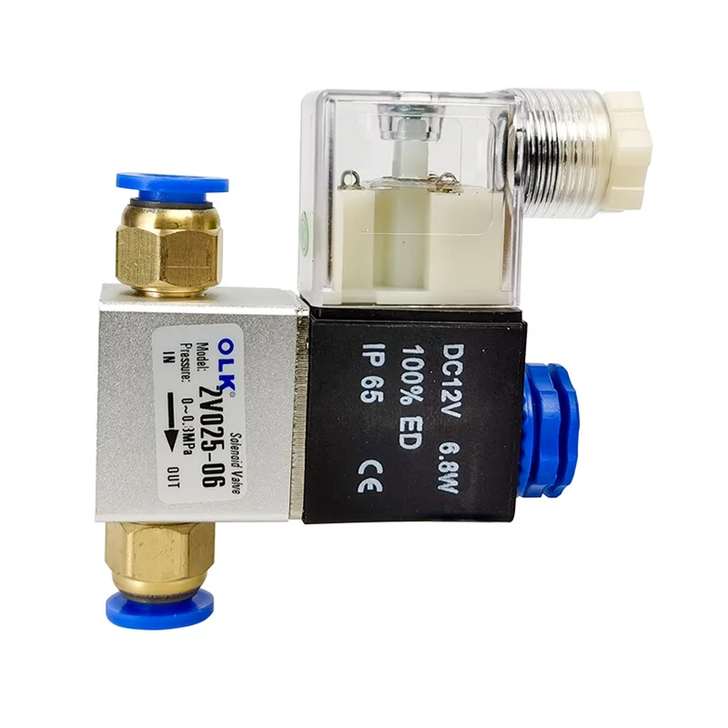 Válvula Solenóide 12v 24v 110v 220v Válvula de Gás Válvula de ar Solenóide Normalmente Fechado 2v02506 08