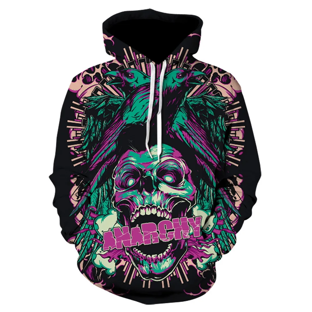 

Sudaderas Coloridas con Estampado DE Calavera para Hombres y Mujeres, Sudaderas 3D Novedosas, Jersey DE Calle, Otono Invierno, C