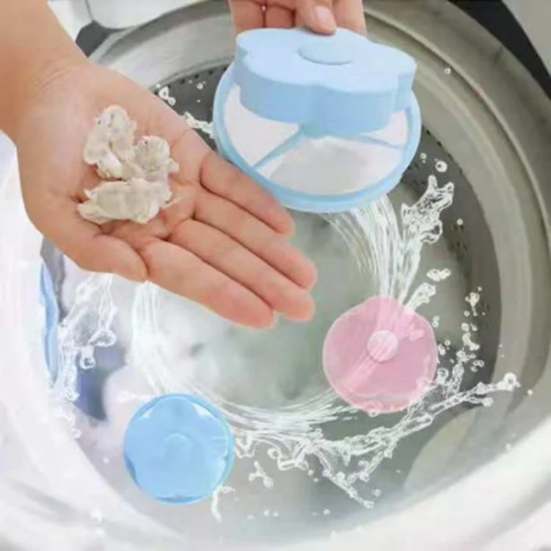 Laundry Hair Catcher Washing Machine Hair Lint Filter Floating Pet Fur Lint Hair Removal Reusable Mesh