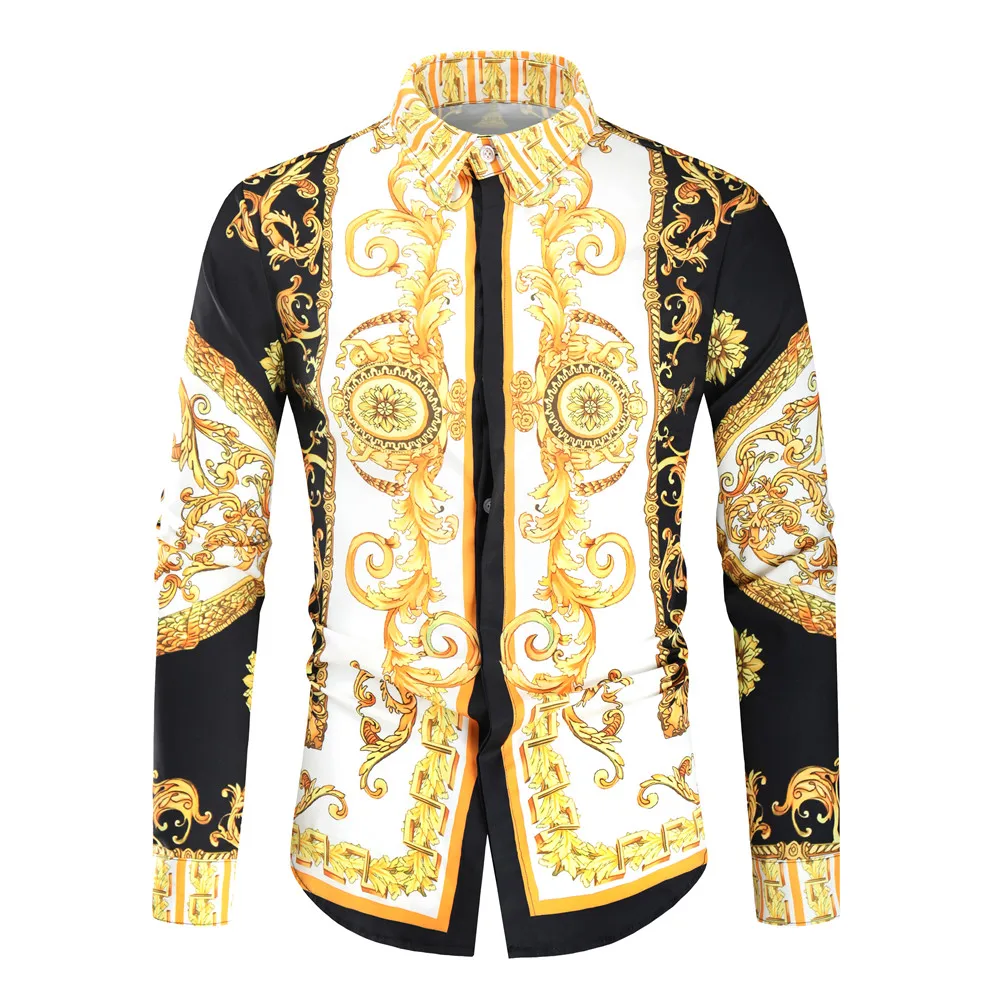 

Men Shirts 2020 New High Quality Men's 3D Digital Printed Single Breasted Long Sleeve Men's Shirts