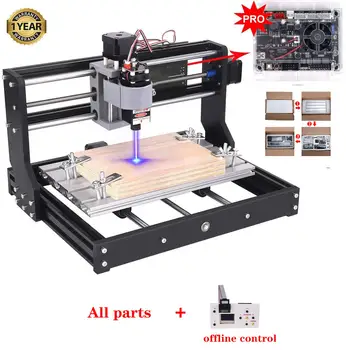 2 in-1 Laser Engraver CNC 3018 Pro Engraving Machine, GRBL Control 3 Axis DIY Mini CNC Machine Wood Router Engraver with 3 axis grbl control board offline hand controller for cnc laser engraver machine
