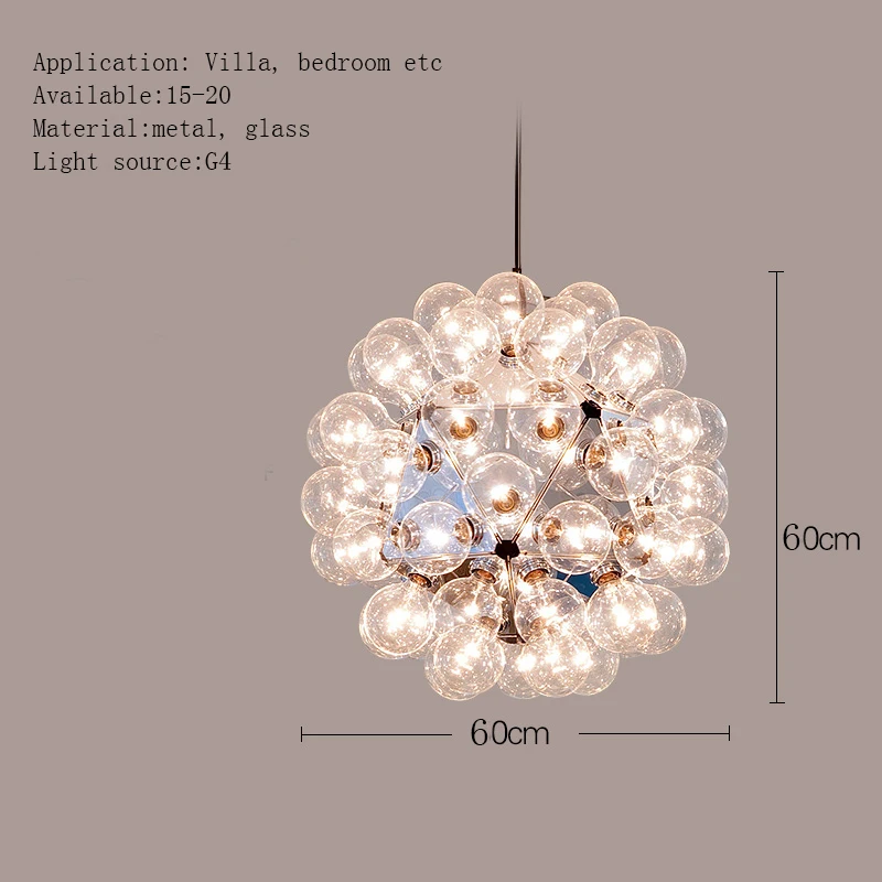 Taraxacum bubbles Pendant Lights Glass Mirror Ball Hanging Lamp Kitchen Modern19