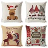 Christmas Decoration Cushion Cover Cartoon Elk Santa Cushion Cover Christmas Pillow Case Linen Decoration Pillow Home Decoration ► Photo 1/6