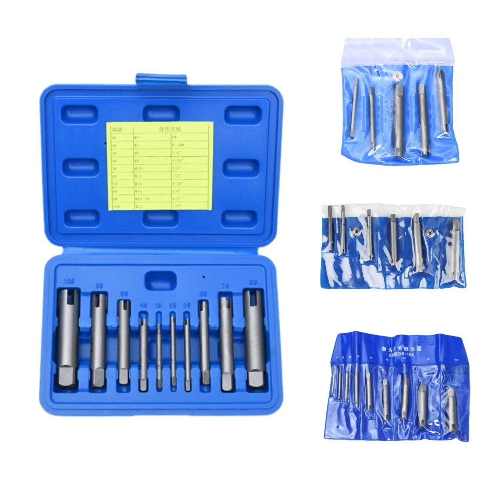 10pcs/Set Broken Tap Extractor Removal Tool Kits Screw Extractor 3/4 Claws 