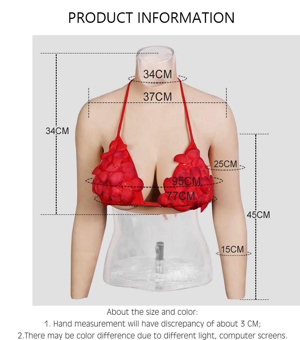 Fake Boobs With Sleeves Realistic Silicone Breast Forms Tits Enhancer For Drag Queen Shemale Crossdresser Transgender Crossdressing (2)