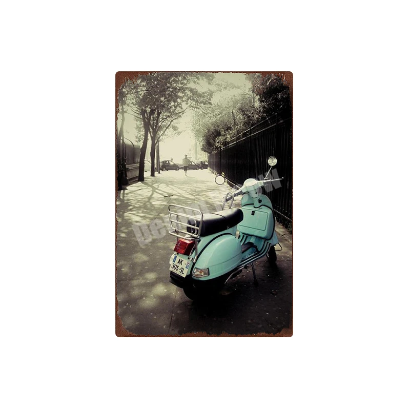 V Vespa ретро жестяная вывеска, автомобильные мотоциклы, металлический художественный плакат, Бар Паб гараж, украшение на стену, мото Clube Faro, винтажный домашний декор N301 - Цвет: V