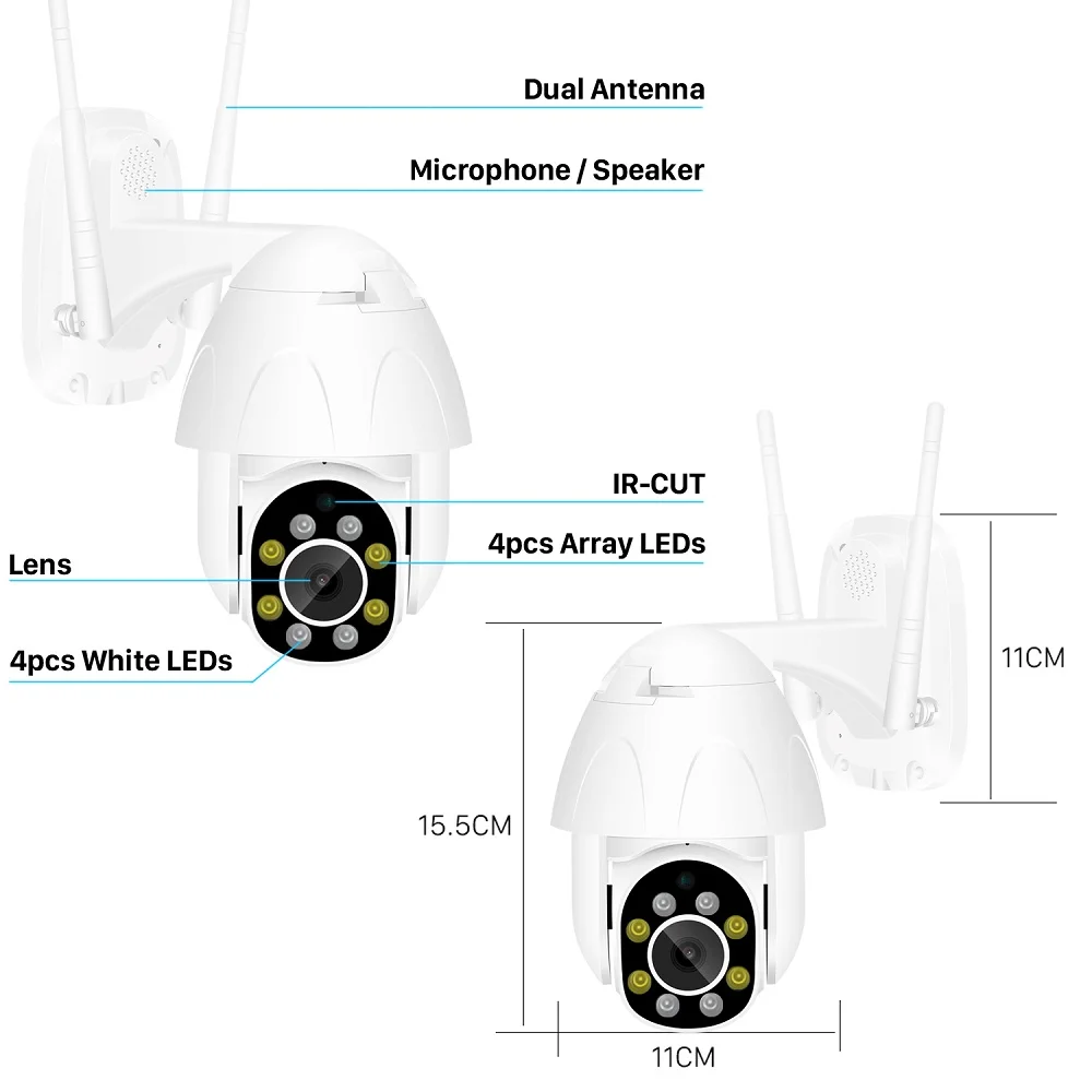 2MP Yoosee IP камера Wifi Аудио скорость купольная PTZ камера безопасности ИК ночного видения P2P ONVIF Беспроводная CCTV камера с сиреной сигнализацией