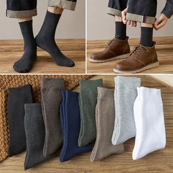 Winter Men Striped Socks Thicken Thermal Socks Terry Mid-Calf Tube Socks Breathable Sleep Soft Floor Cotton Comfort Socks